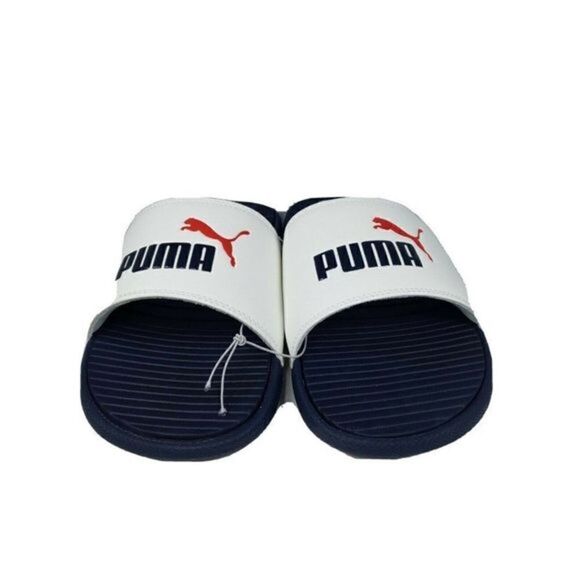 Puma Cool Cat Men\'s Slides Size‎ US 9 White-High Risk Red-Peacoat 371023 15 New main image 12